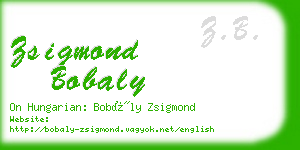 zsigmond bobaly business card